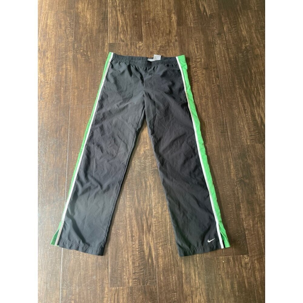 Nike Track Pants in black green sz S Youth